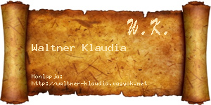 Waltner Klaudia névjegykártya